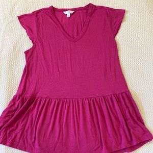 ✨3/$15✨ Time and Tru Pink Peplum Shirt, Small